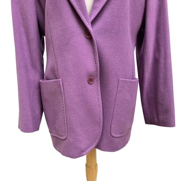 Kate Hill Blazer Jacket Sz 14 Wool Cashmere Purple Careerwear Academia Old Money - Picture 3 of 13